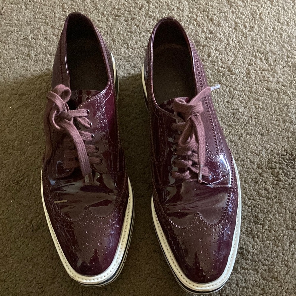 Prada burgundy derby shoes. Size 39 1/2